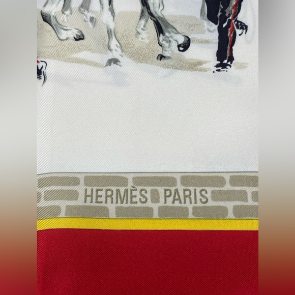 Hermes Vintage Scarf Carre 90” LES HARAS Nationaux” Red - Picture 15 of 16